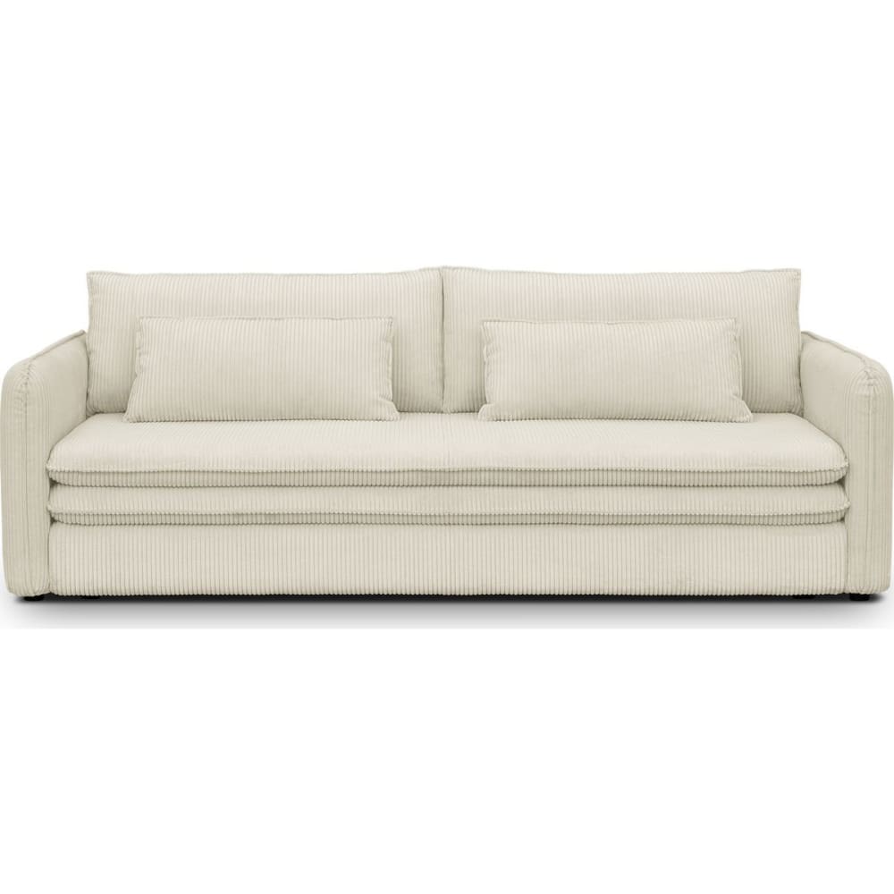 Canapé convertible 3 places en velours côtelé beige