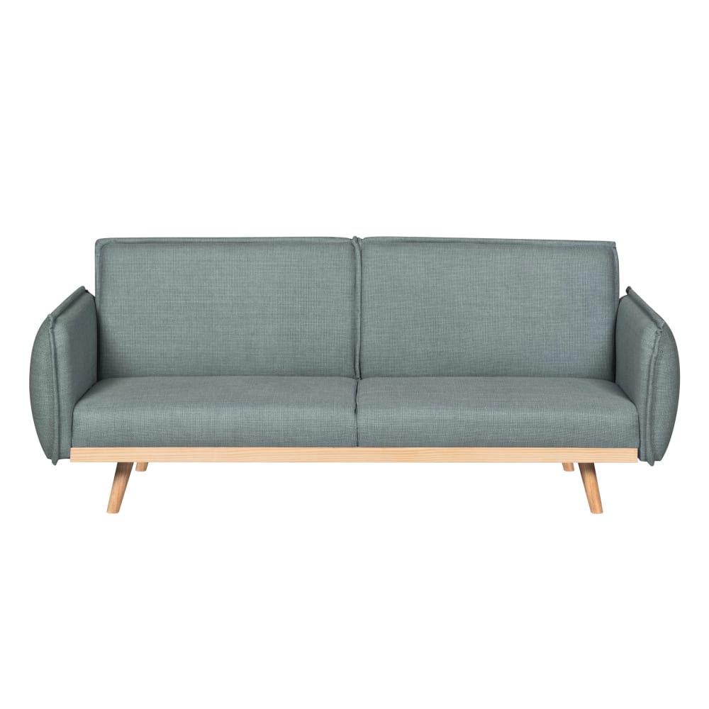 Canapé droit convertible en tissu 3 places vert clair