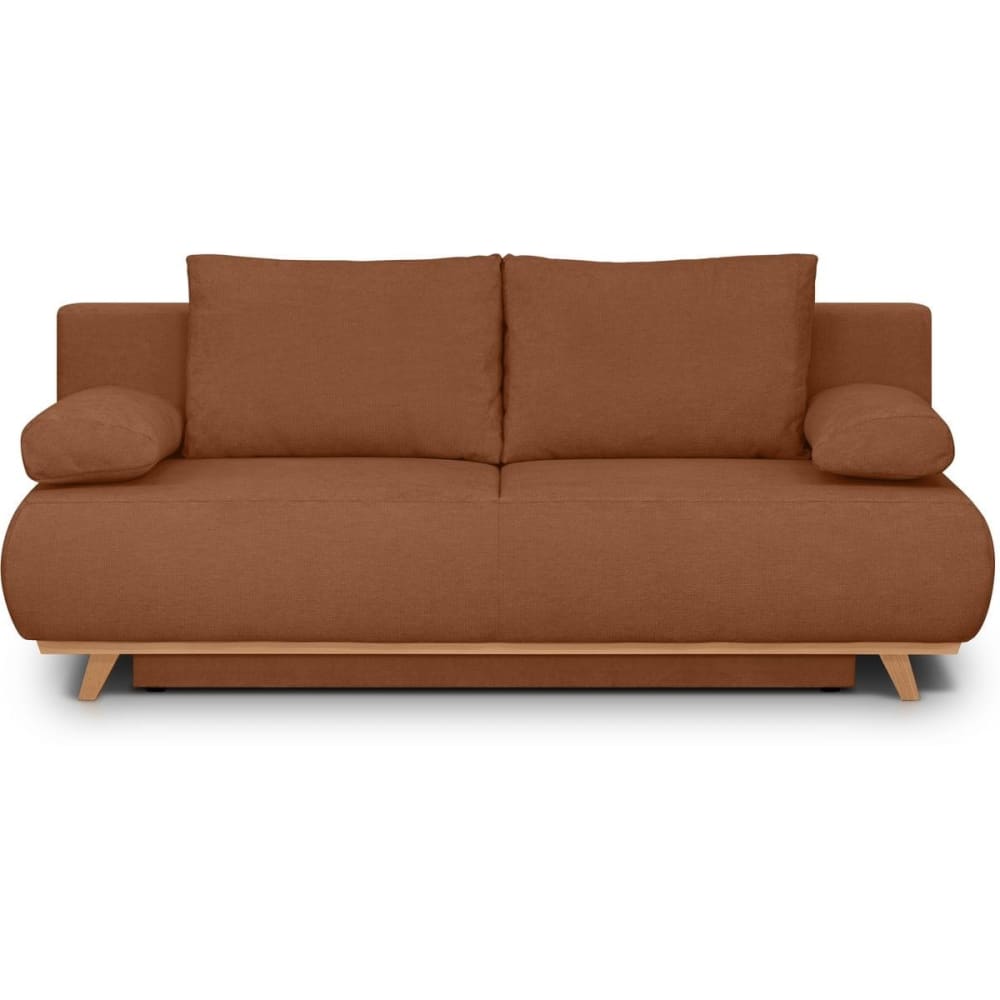 Canapé convertible 3 places avec coffre en tissu chenille terracotta