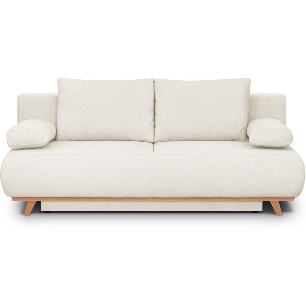 Canapé convertible 3 places avec coffre en tissu chenille beige