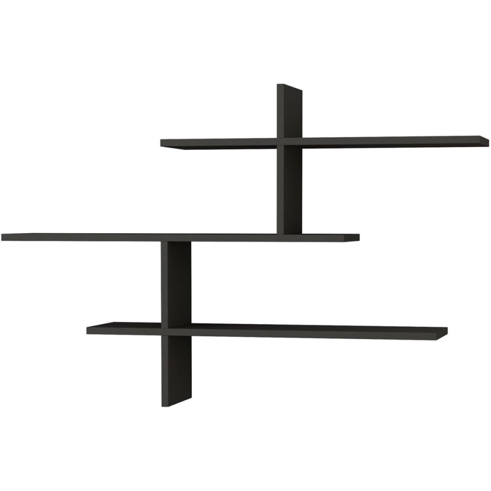 Etagère murale asymétrique 3 niveaux gris anthracite 123 cm