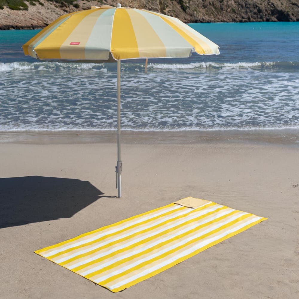 Strandtuch mit Magneten Mikrofaser schnelltrocknend gelb -