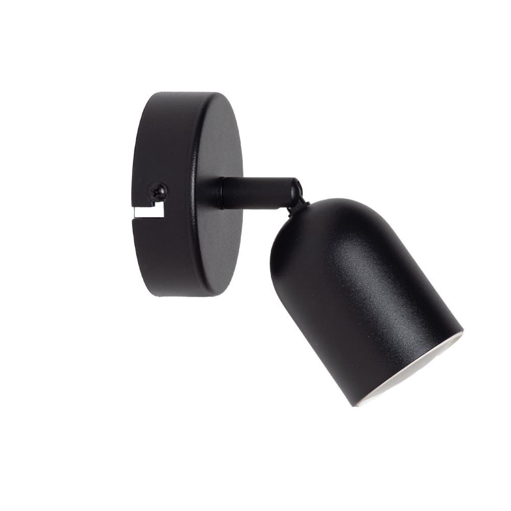 Applique murale avec spot orientable GU10 métal noir Ø5 cm