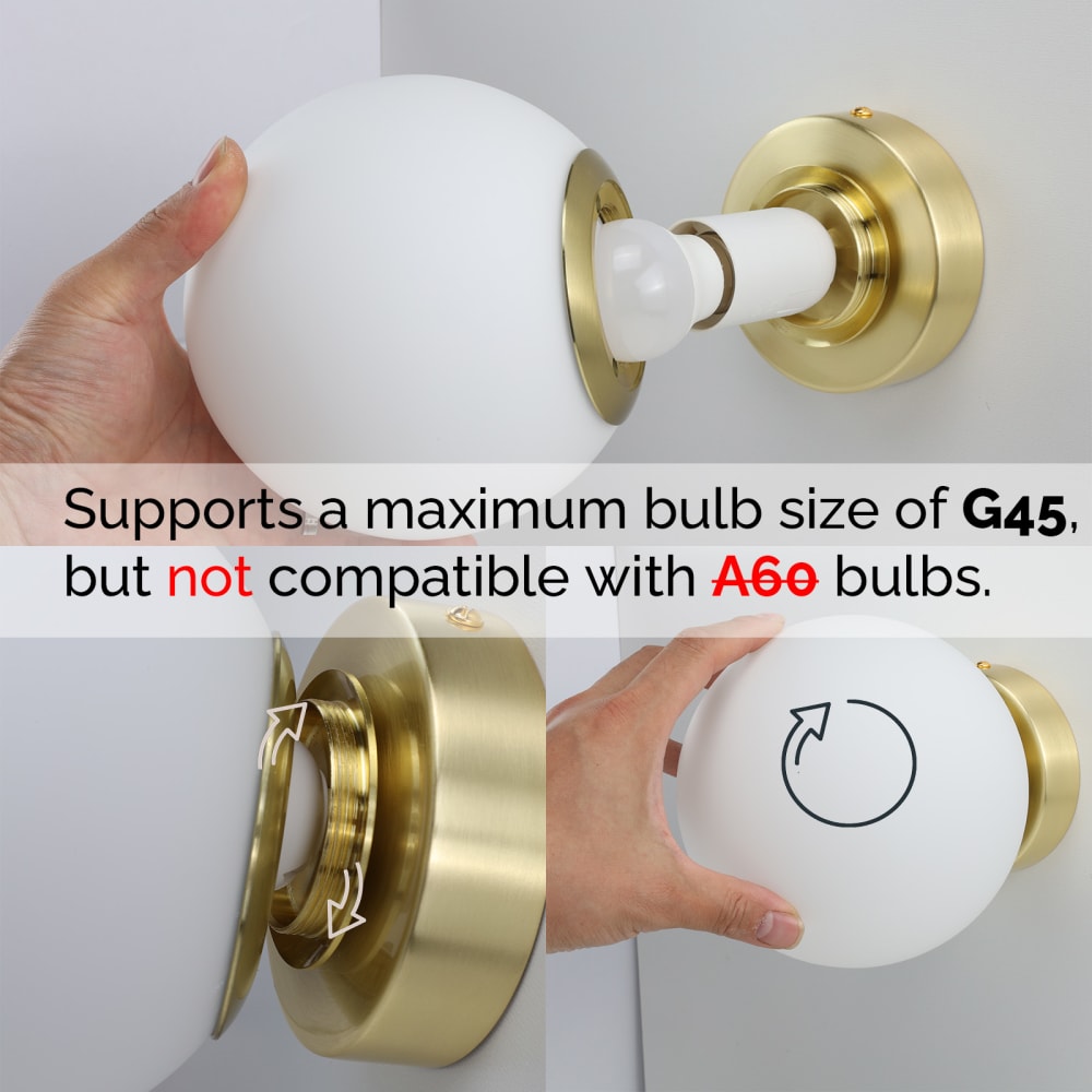 Applique murale avec boule en verre Ø15 cm doré — vue 4