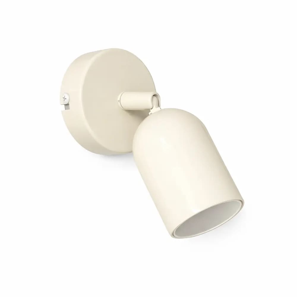 Applique murale avec spot orientable GU10 métal crème Ø5 cm