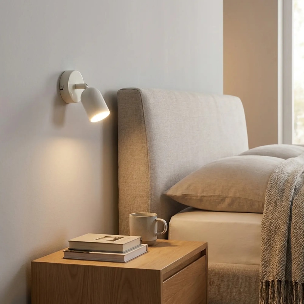 Applique murale avec spot orientable GU10 métal crème Ø5 cm — vue 3