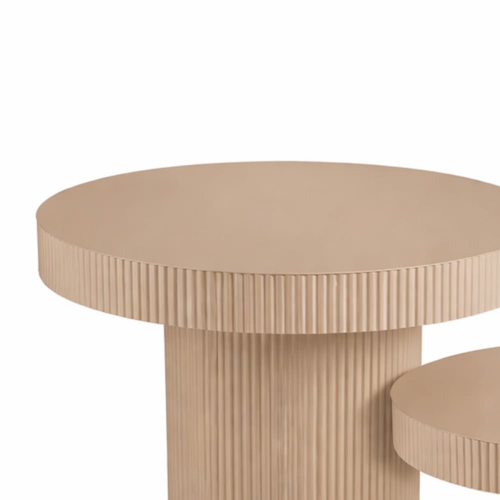 Beistelltisch Lux Hellbraun Eisen H55xB70xL70cm - Maisons Du