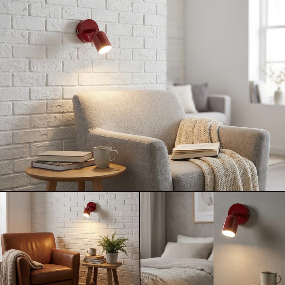 Applique murale avec spot orientable GU10 métal rose Ø5 cm — vue 4