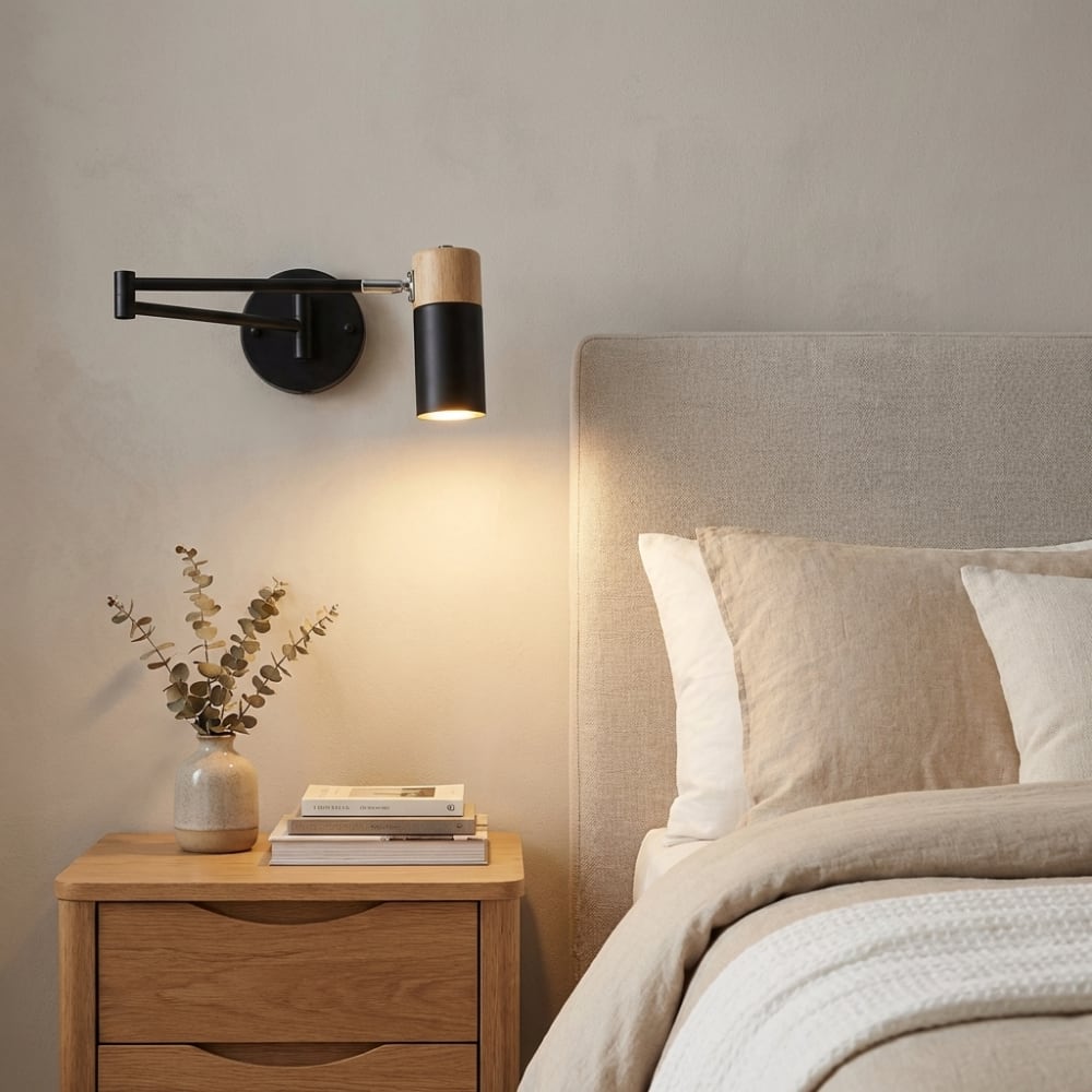 Applique murale bois et métal noir avec bras extensible — vue 4