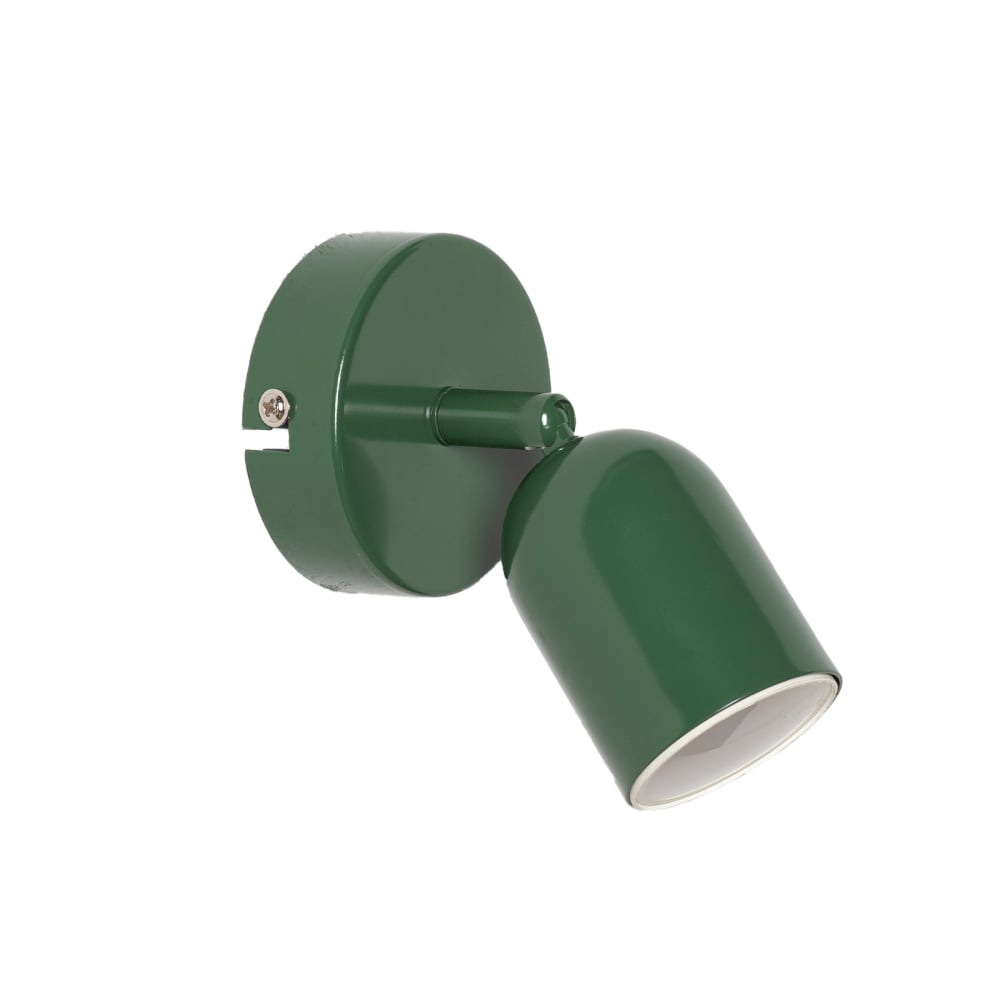 Applique murale avec spot orientable GU10 métal vert Ø5 cm