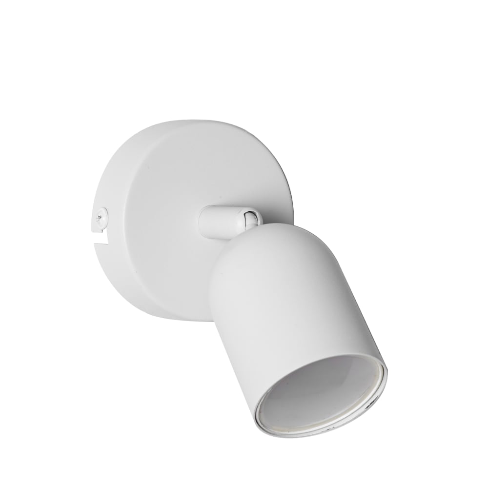 Applique murale avec spot orientable GU10 métal blanc Ø5 cm