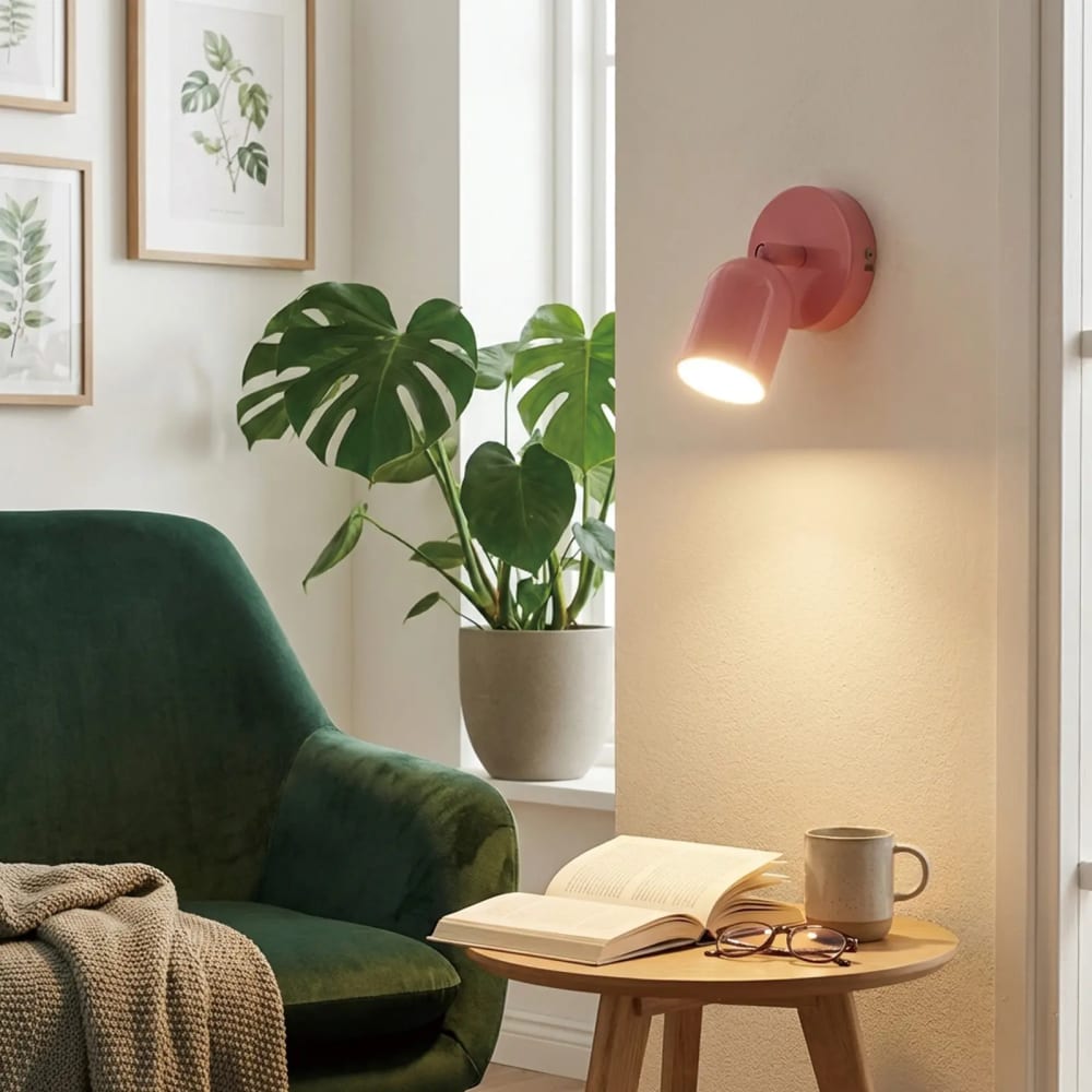 Applique murale avec spot orientable GU10 métal rose Ø5 cm — vue 3