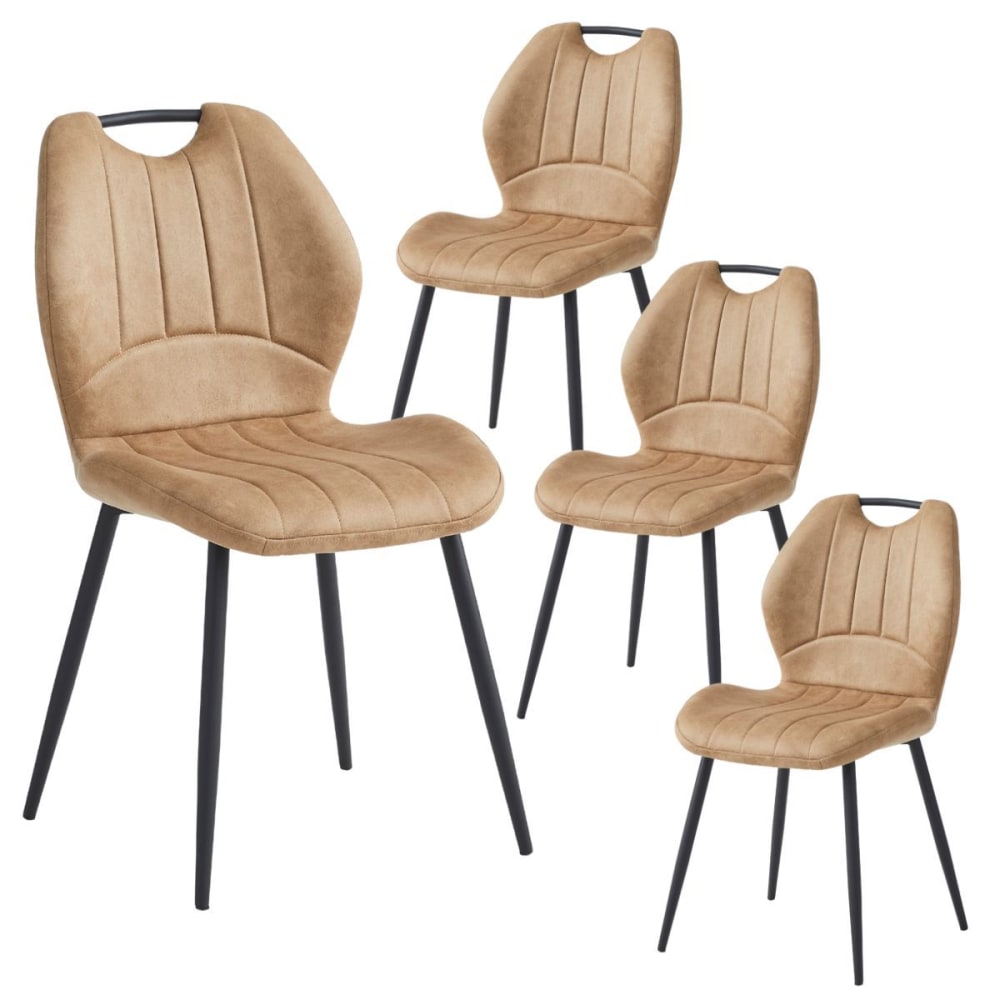 Lot de 4 chaises microfibre