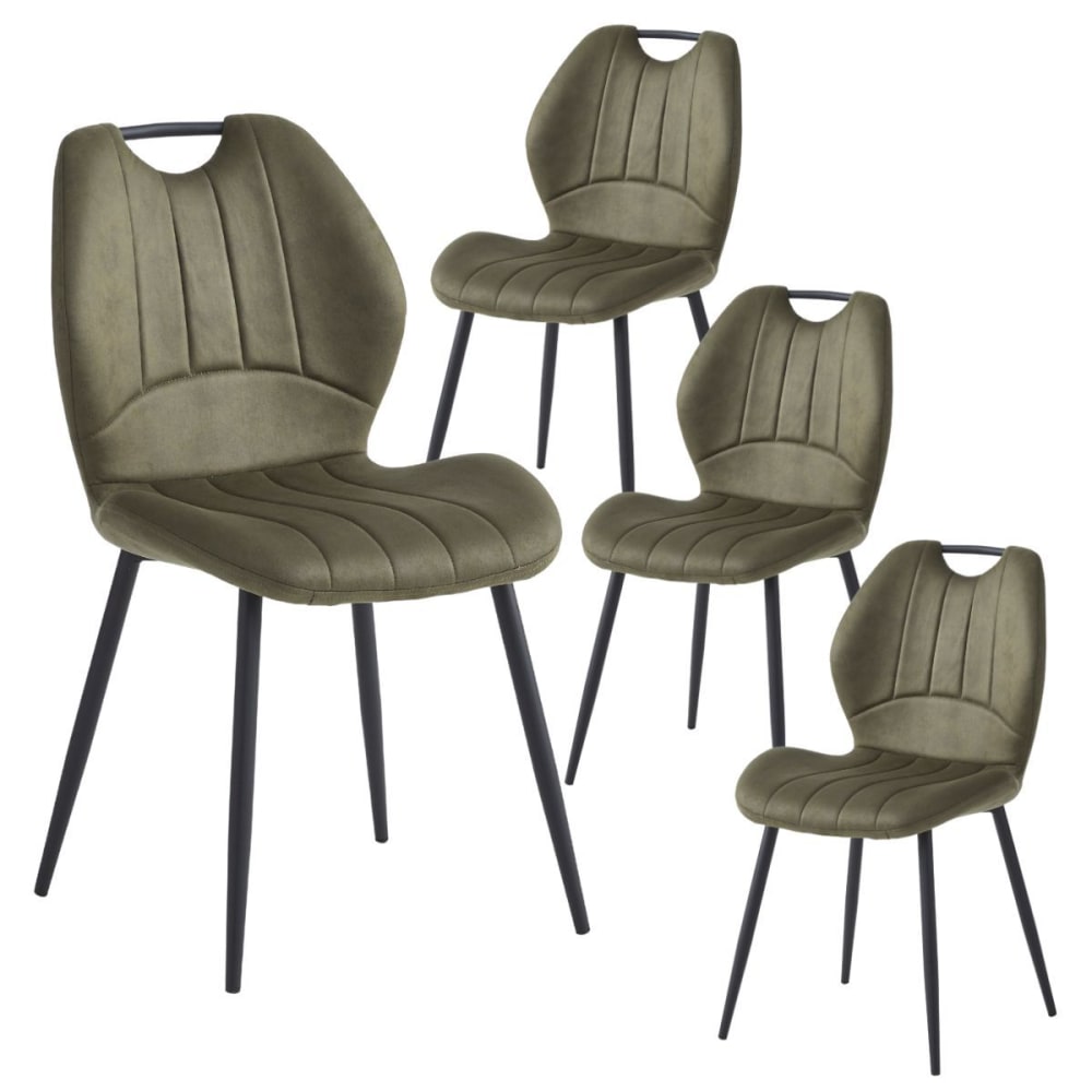 Lot de 4 chaises microfibre