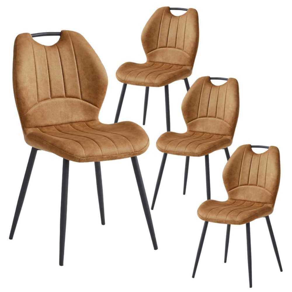 Lot de 4 chaises microfibre