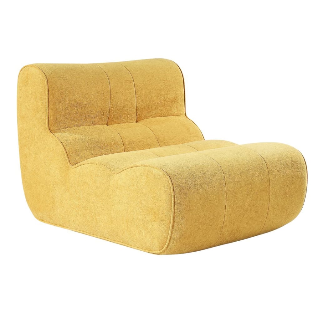 Fauteuil mousse polyuréthane tissu polyester touché doux jaune