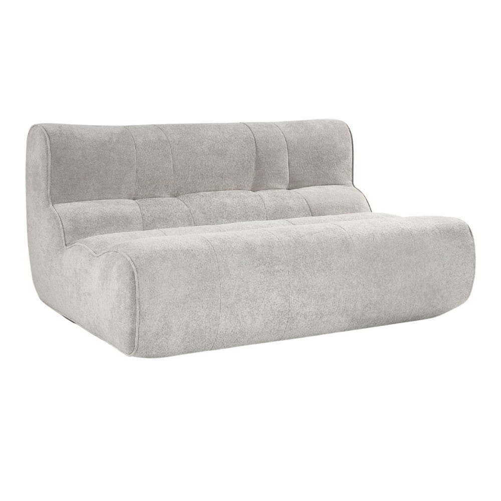 Canapé 2 places mousse polyuréthane tissu polyester touché doux gris