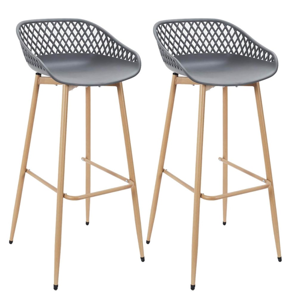 Lot de 2 tabourets gris