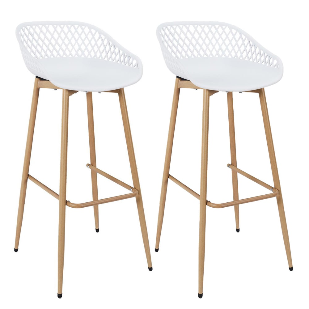 lot de 2 tabourets blancs
