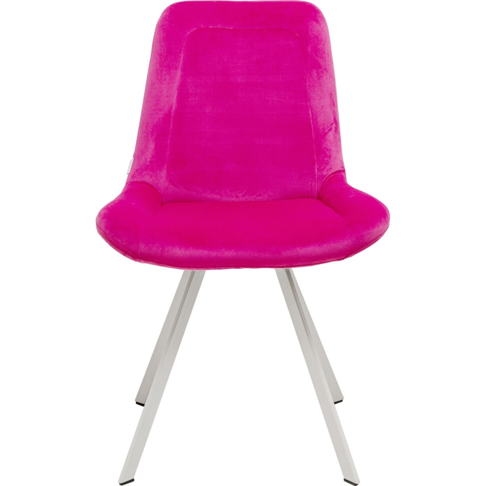 chaise pivotante en velours - rose