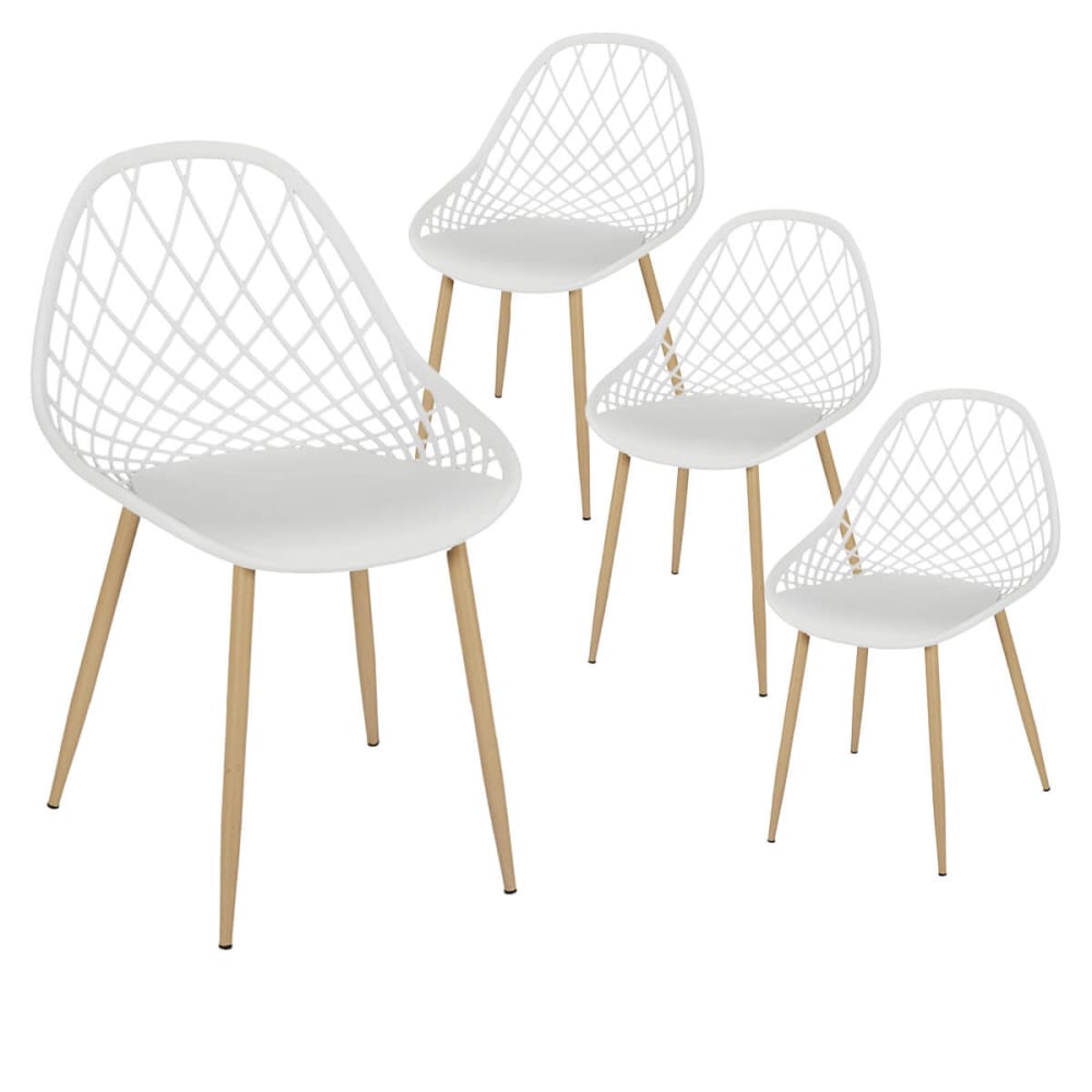 Lot de 4 chaises blanches