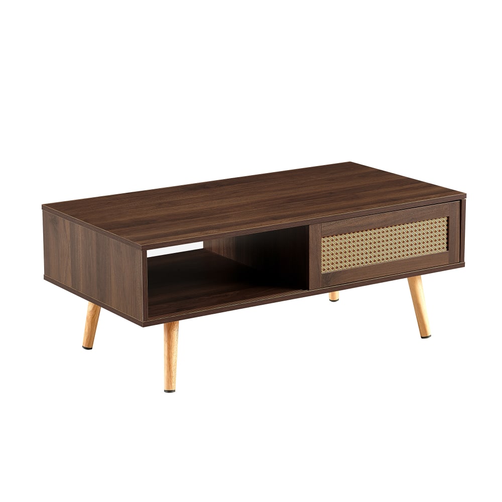 Table basse effet bois - noyer