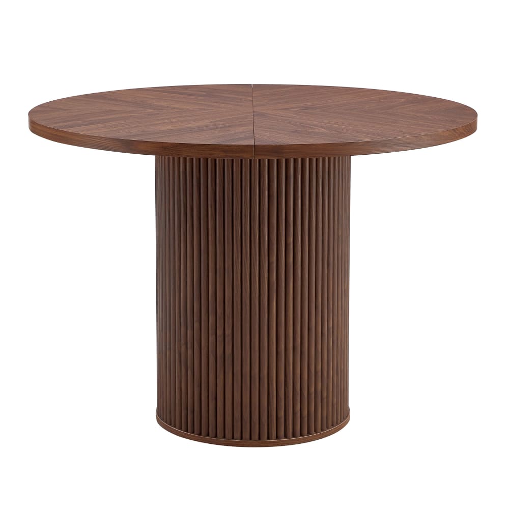 Table de salle à manger ronde effet bois noyer 100*100cm Table de salle à manger ronde effet bois noyer 100*100cm