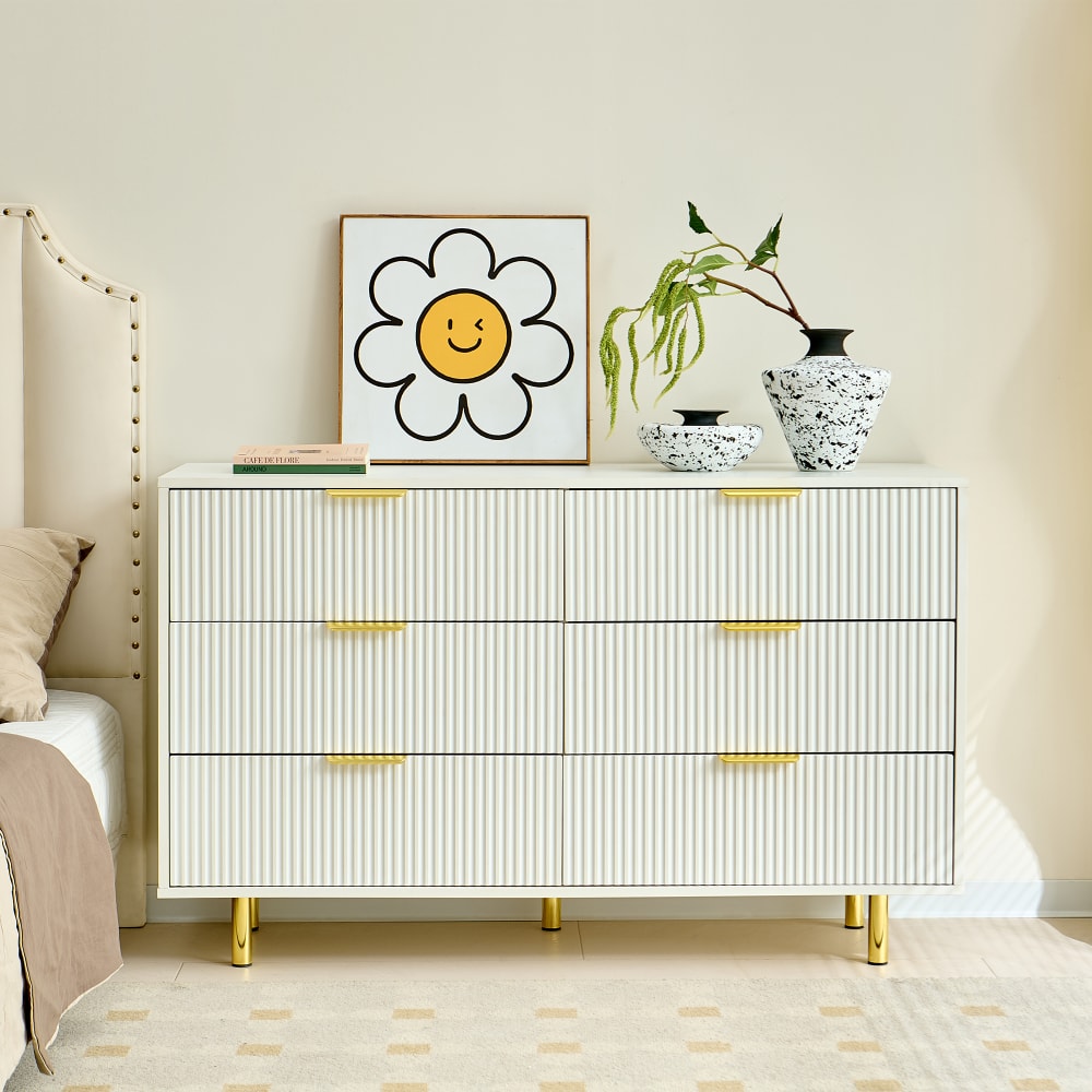Sideboard mit 6 Schubladen, Weiß - Maisons Du Monde