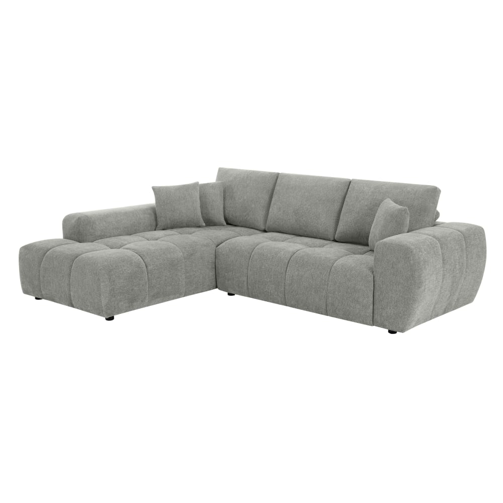 Canapé d'angle gauche 3 places avec méridienne gris clair L 270 cm