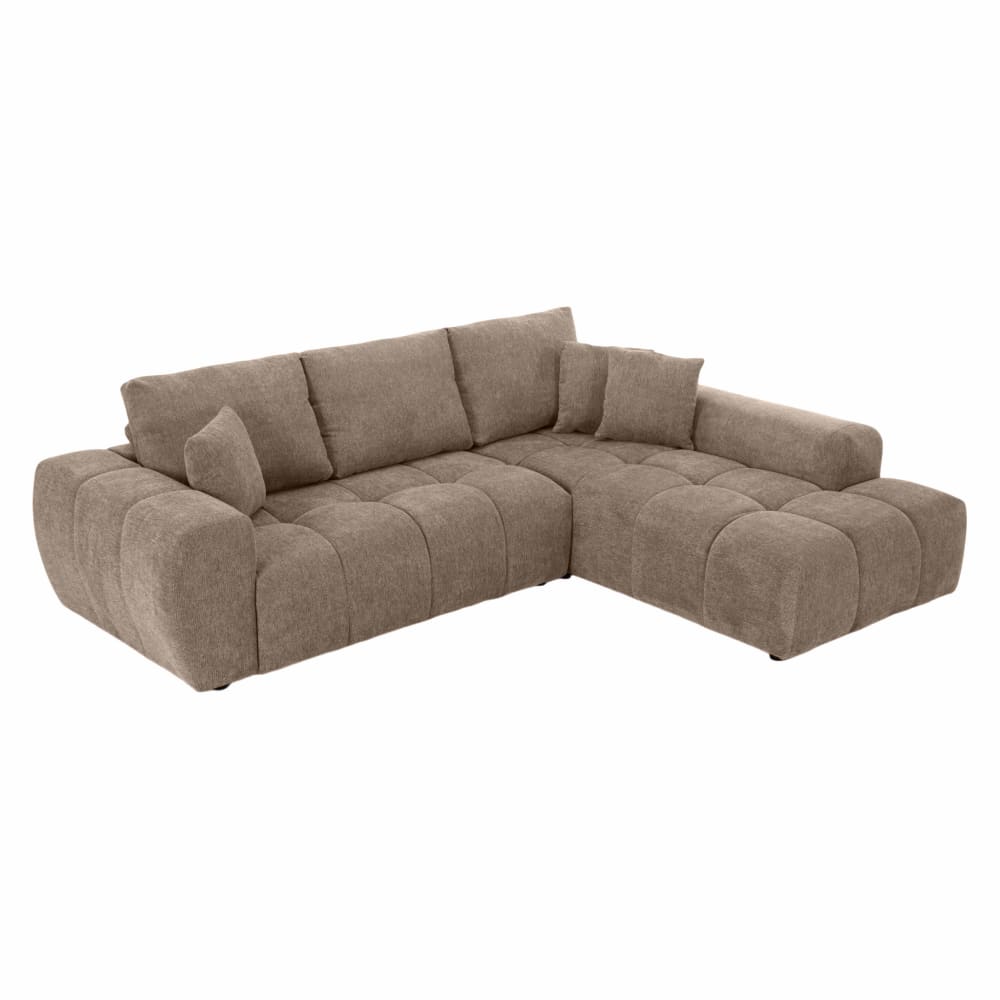 Canapé d'angle 3 places avec méridienne droite taupe L 270 cm