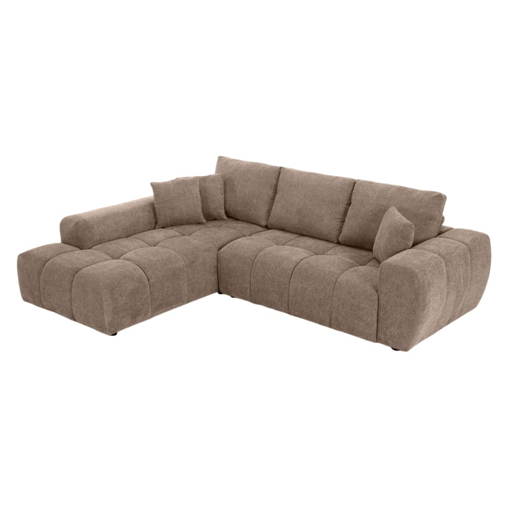 Canapé d'angle gauche 3 places avec méridienne taupe L 270 cm