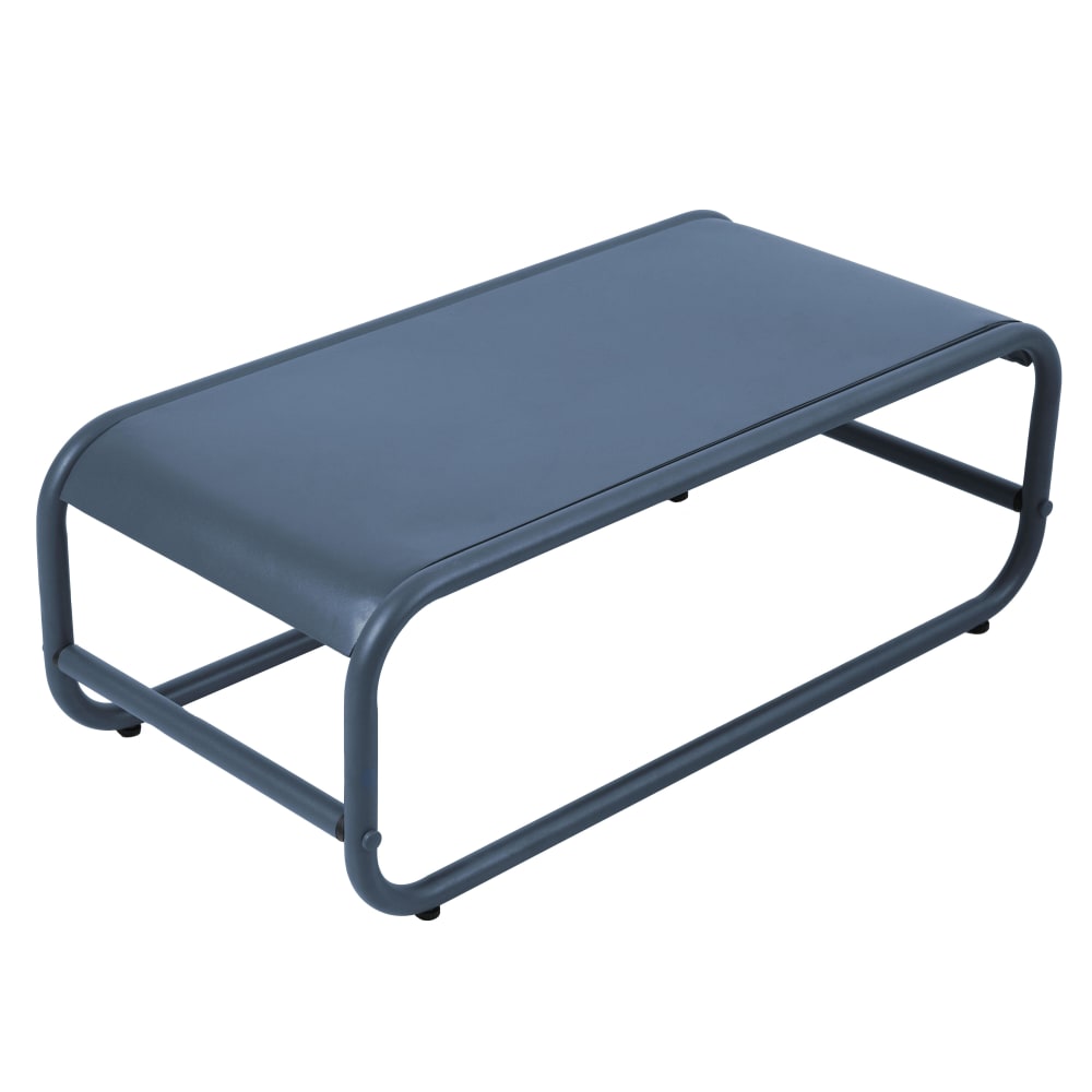 Table basse de jardin en métal 85x40x30 cm bleu pacific