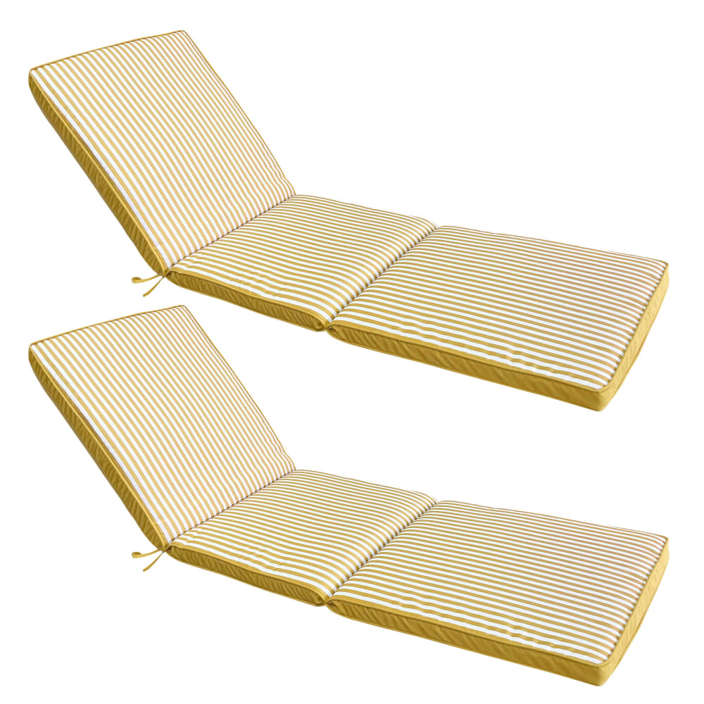 Lot de 2 coussins pour bain de soleil 186 x 53 cm polyester jaune