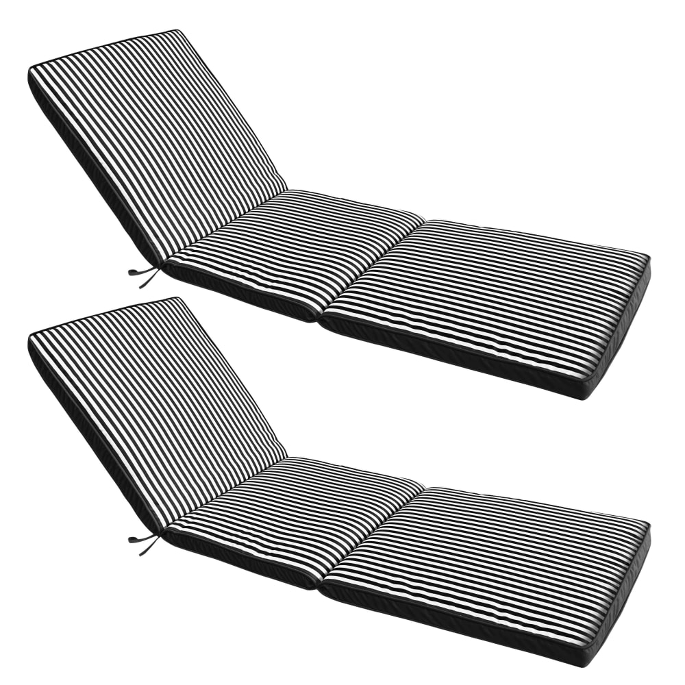 Lot de 2 coussins pour bain de soleil 186 x 53 cm polyester noir