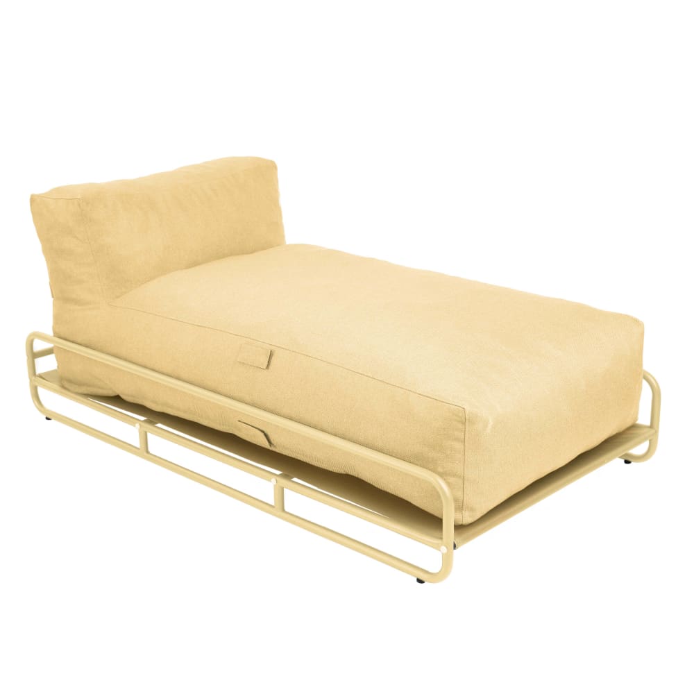 Méridienne pour salon de jardin modulable avec structure jaune clair