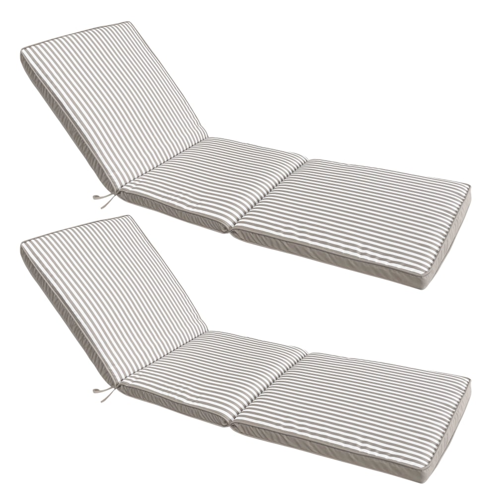 Lot de 2 coussins pour bain de soleil 186 x 53 cm polyester beige