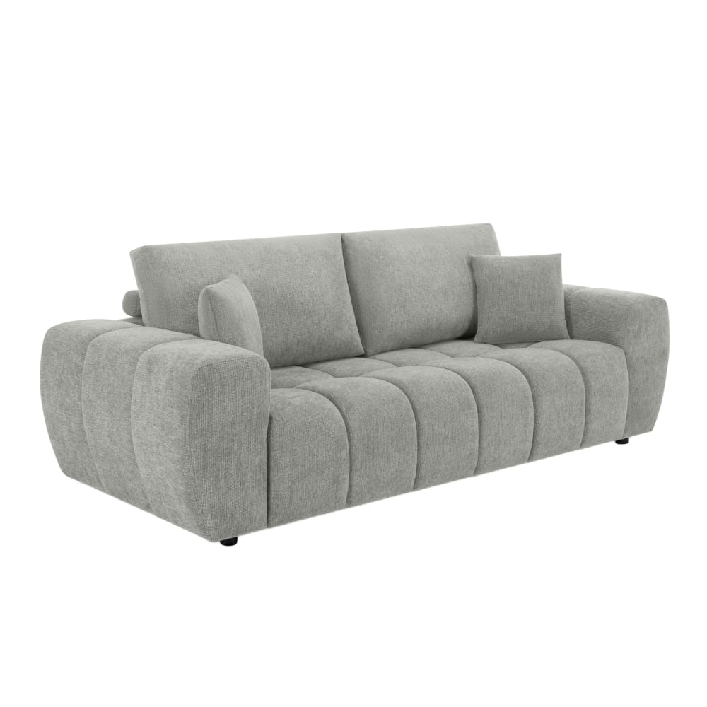 Canapé droit 3 place gris clair L 238 cm