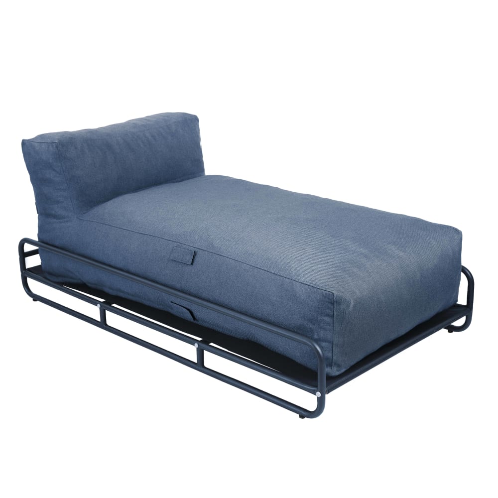Méridienne pour salon de jardin modulable avec structure bleu pacific