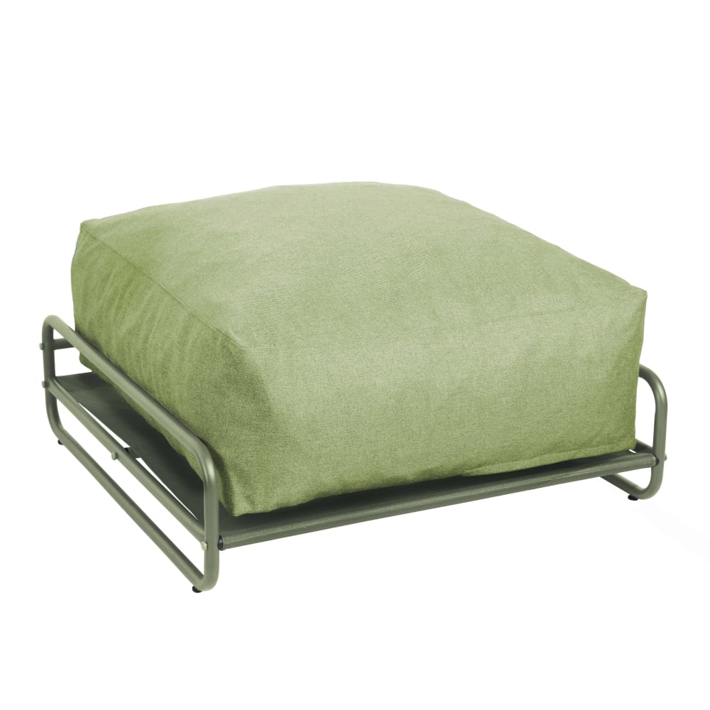 Pouf pour salon de jardin modulable avec structure vert cactus