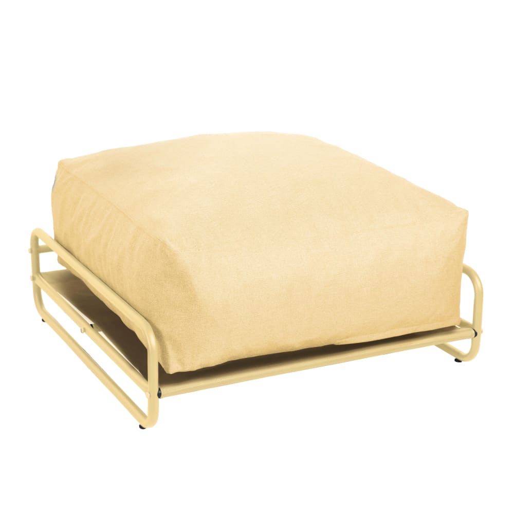 Pouf pour salon de jardin modulable avec structure jaune clair