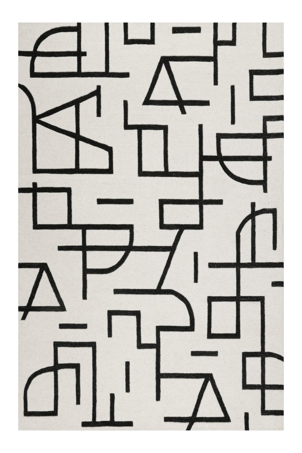Wecon Home Designteppich grafisch getuftet überw. Schurwolle elfenbein 200x290 style modern Weiß Öko-Tex Zertifikat