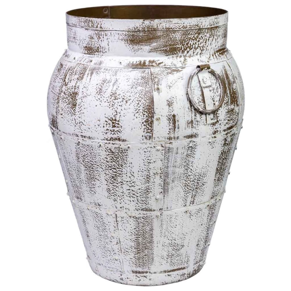 Wanderlust deco Vase Metall 45x45x60h cm weiß gealtert style exotic - Metall
