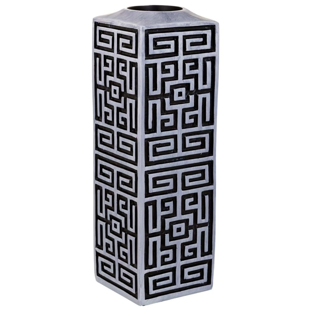 Vase polyrésine noir 12x12x38h cm