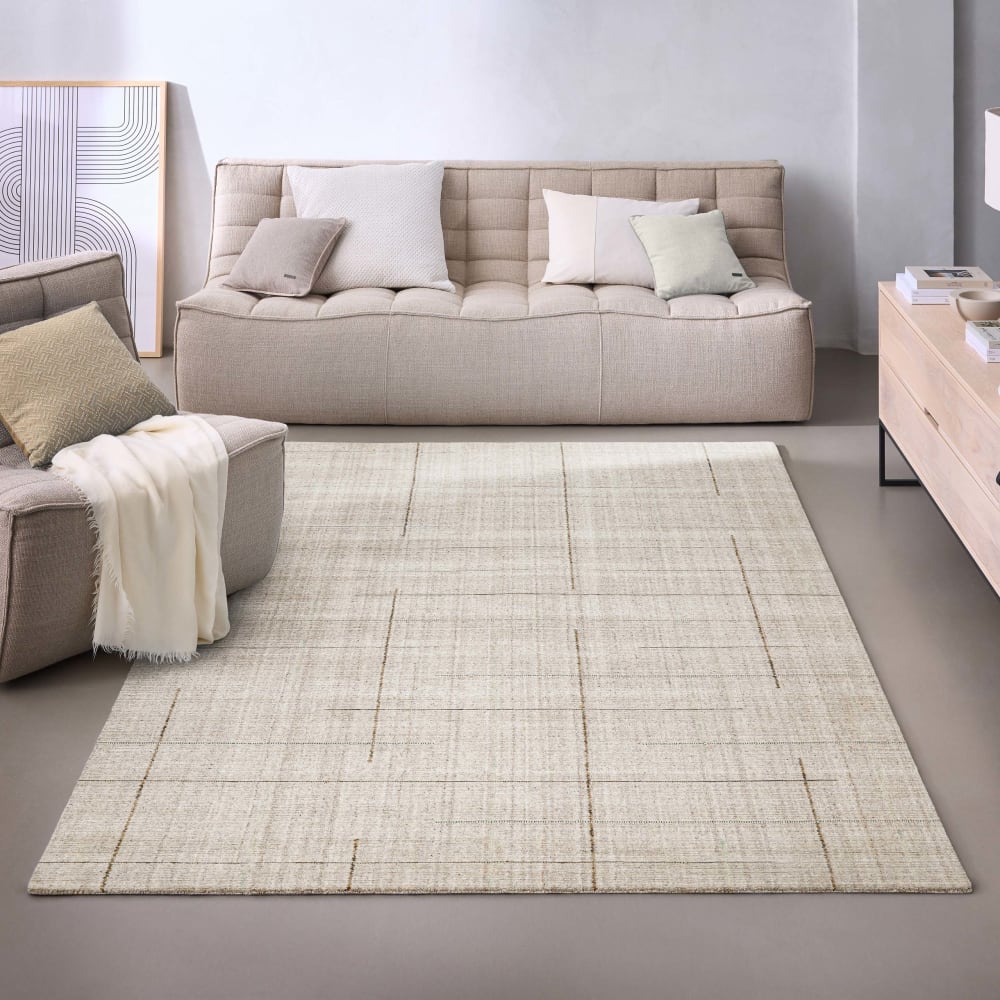 Tapis tissé à la main Tencel et pure laine beige 160x230 — vue 3