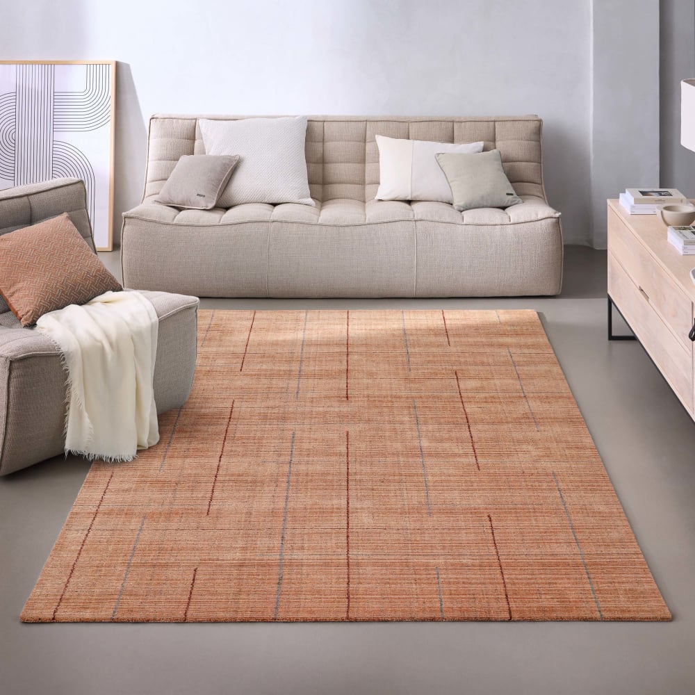 Tapis tissé à la main Tencel et pure laine terracotta clair 160x230 — vue 3