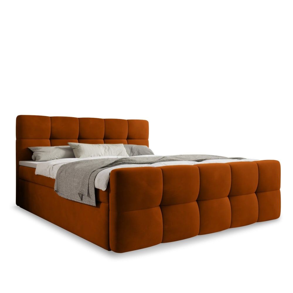 Lit coffre + matelas - terracotta