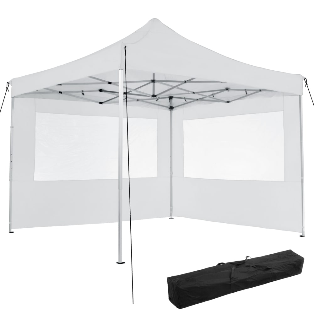 Tonnelle 3 x 3 m avec 2 rideaux blanc