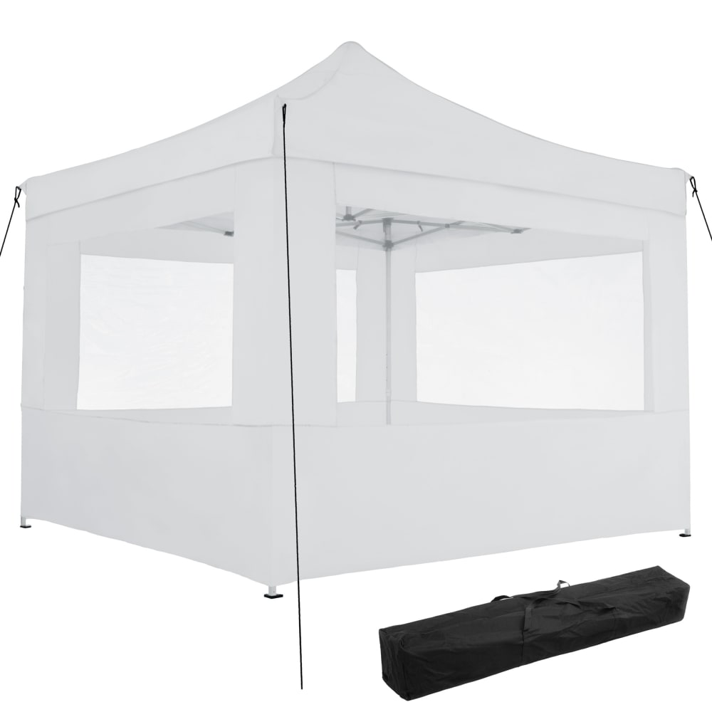 Tonnelle 3 x 3 m avec 4 rideaux blanc