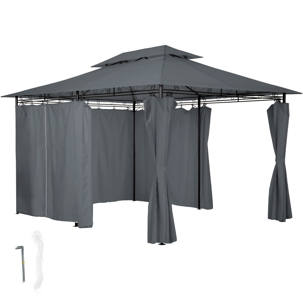 Tonnelle Emine 4 x 3 m gris anthracite