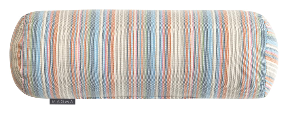Coussin cale-dos/cale-tête d'extérieur rayé multicolore  40x15cm